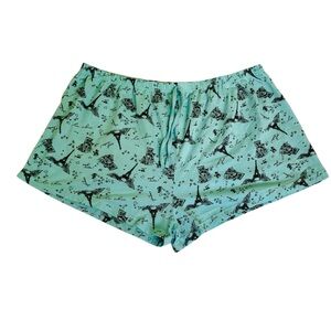 Pretty Secrets Women’s Light Blue Paris Print Lounge Shorts- Size 20/22